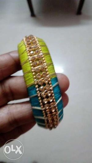 Green Gold And Blue Bracelet