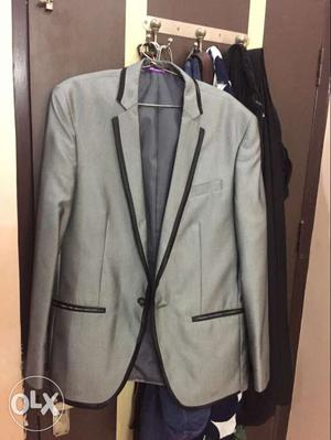 Grey Notch Lapel Dress Suit