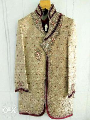 JaiHind Sherwani for sell with Velvet touch and Embroidery