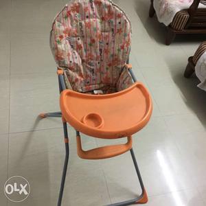 Orange And Pink Floral High Chair