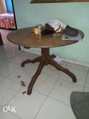 Pedestal Brown Wooden Table