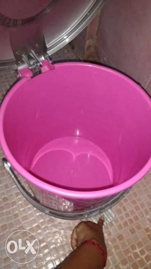 Pink Plastic dustbin