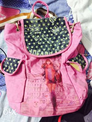 Pink Woman Themed Backpack