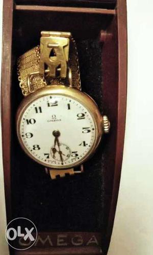 Pure gold Omega watch. band and Dial all made of