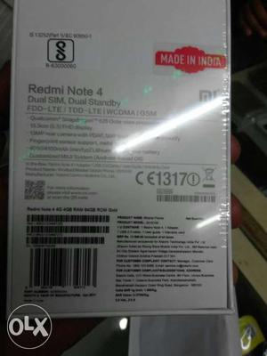 Redmi note4 4gb 64gb seal pack new in new lucky