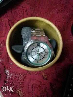 Silver Chronograph Watch In Case brand new Timex watch