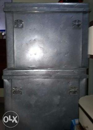 Two galvanised sheet boxes for sale