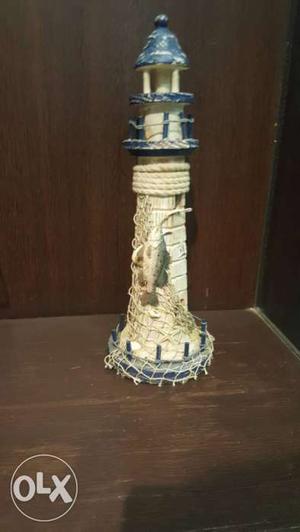 White And Blue Lighthouse Miniature