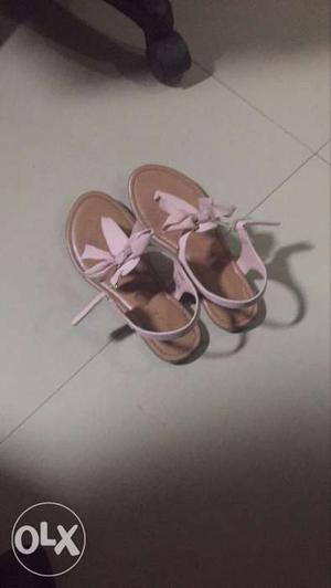 Women's Pair Of Pink-and-brown Sandals