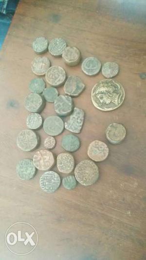Almost 36 old coins including coins during kings