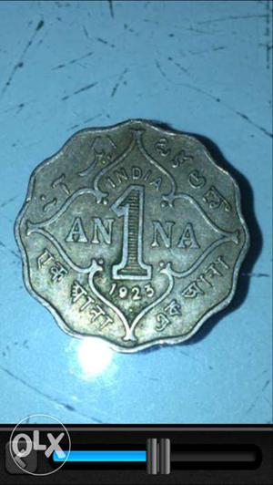 Antique  one anna coin
