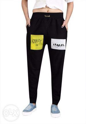 Black, Yellow, And White Jogger Pants
