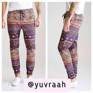 Blue And Brown Aztec Print Pants Collage