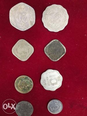 Eight Indian Paise Coins