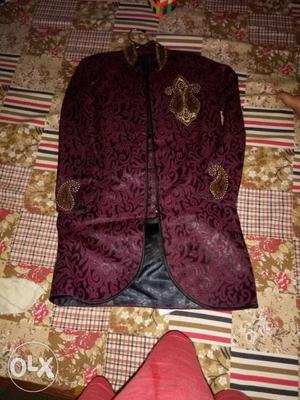 Maroon And Gold Kurta