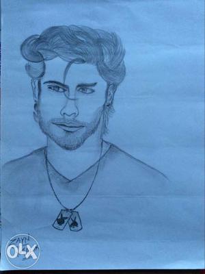 Men Wearing Necklace Drawing