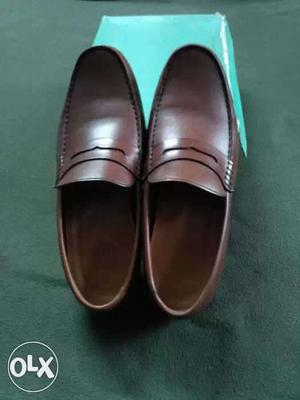Men's Brown Leather Loafers With Box