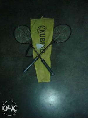 Pair Of Black Kubiko Badminton Rackets