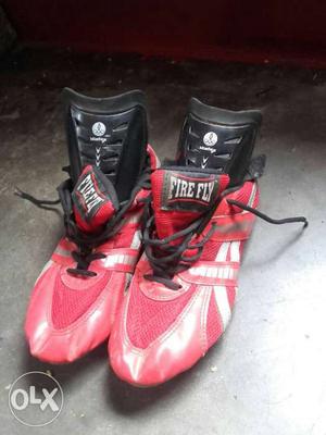 Red, White And Black Fire Fly Cleats