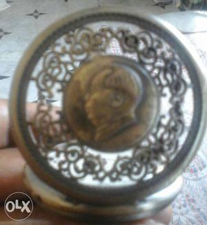 Round Silver Embossed Decor