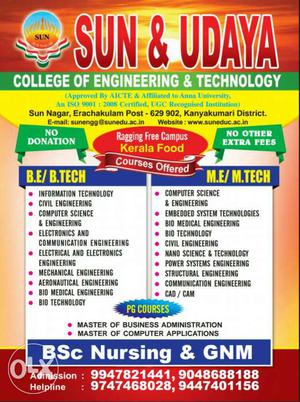 Sun And Udaya College Of Engineering And Technology Ad
