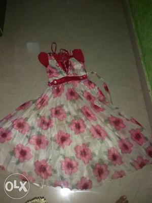 White and red gown for sale