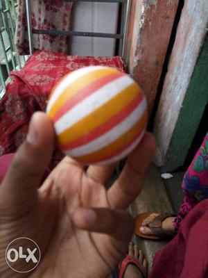 White,red And Yellow Stripes Ball