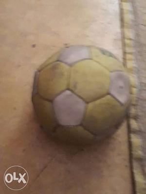 Yellow And White Soccer Ball