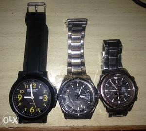 2 casio edifice and 1 ucb watches together for Rs