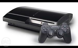 Black Sony PS3 Fat And Game Controller