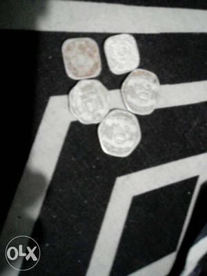 Five old Silver Coins