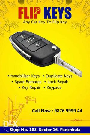Flip Keys, Duplicate keys, Car key.Maruti. Sentro,