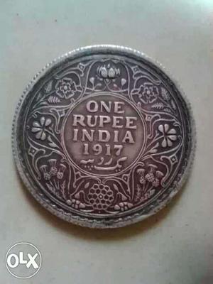 Gold One Rupee India Round Coin