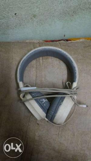 Gray And White Headphones