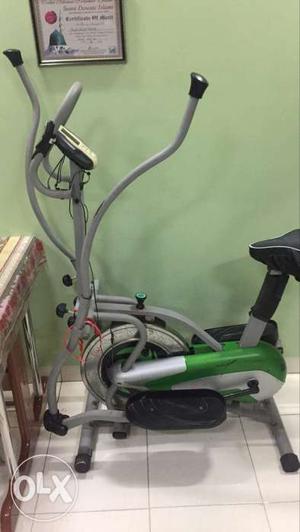 Grey And Green Elliptical Trainer