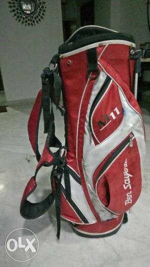 Red And White Ben Sayor Golf Bag