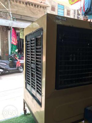 Yellow Air Conditioner Outdoor Unit