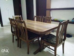 6 Seated Solid Teak Wood Dining Table with