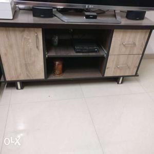 Black And Grey Wooden TV Stand