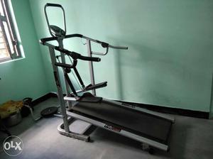 Black And Silver Treadmill And Elliptical Combo