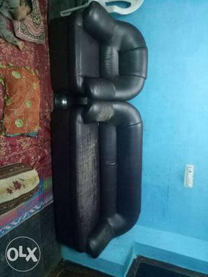 Black Leather Couch And Armchair