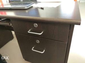 Brown Wooden Pedestal Desk