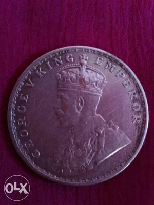 George v king emporer one rupee silver coin 