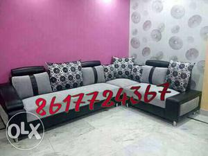 Gray And Black Sectional Couch