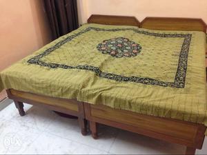 Green, Black And Pink Floral Bed Cover