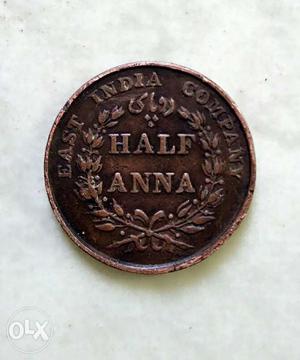 Half Anna Cion, East India Company