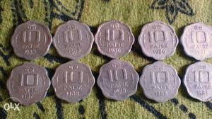 Indian old 10 paise good candisen coin the coins