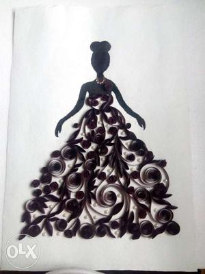 Newly formed Handmade quilling art doll frame to