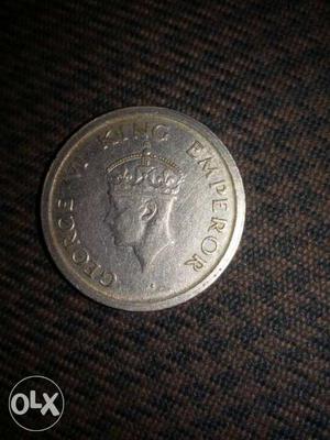 One rupee coin of  george vi king emperor