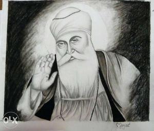 Pencil Potrait of Shri Guru Nanak Dev ji